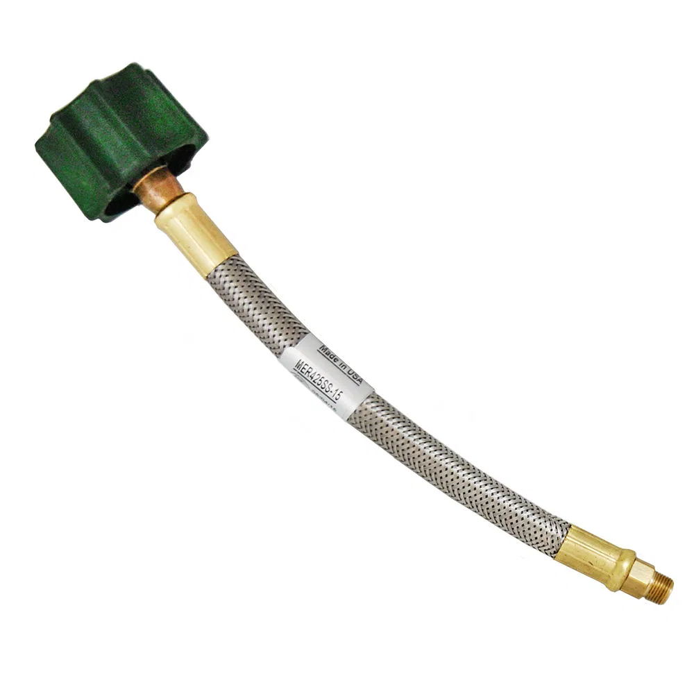 MER425SS-15 – AP PRODUCTS Propane Hose, For Connecting Propane Cylinders To The Propane Regulator Female QCC (Quick C...